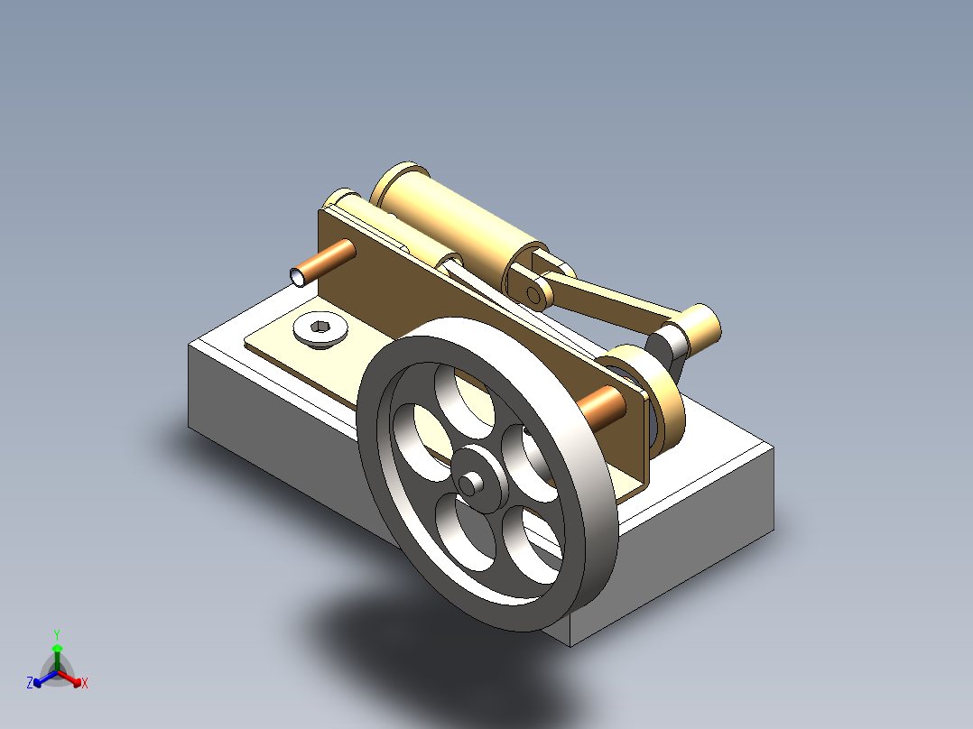 蒸汽机horizontal-steam-engine-118321-模型格式为 sw正等轴测图