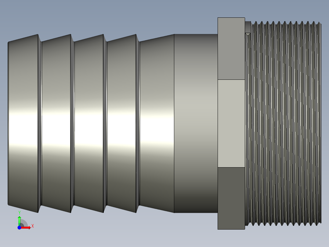 螺纹管水管接头-有边 [DN65X65.5]前视图