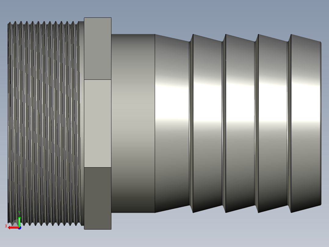 螺纹管水管接头-有边 [DN65X65.5]后视图