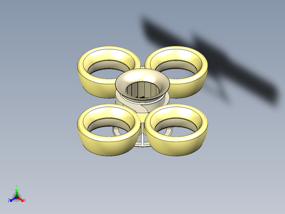 四轴无人机飞行器框架3D图纸