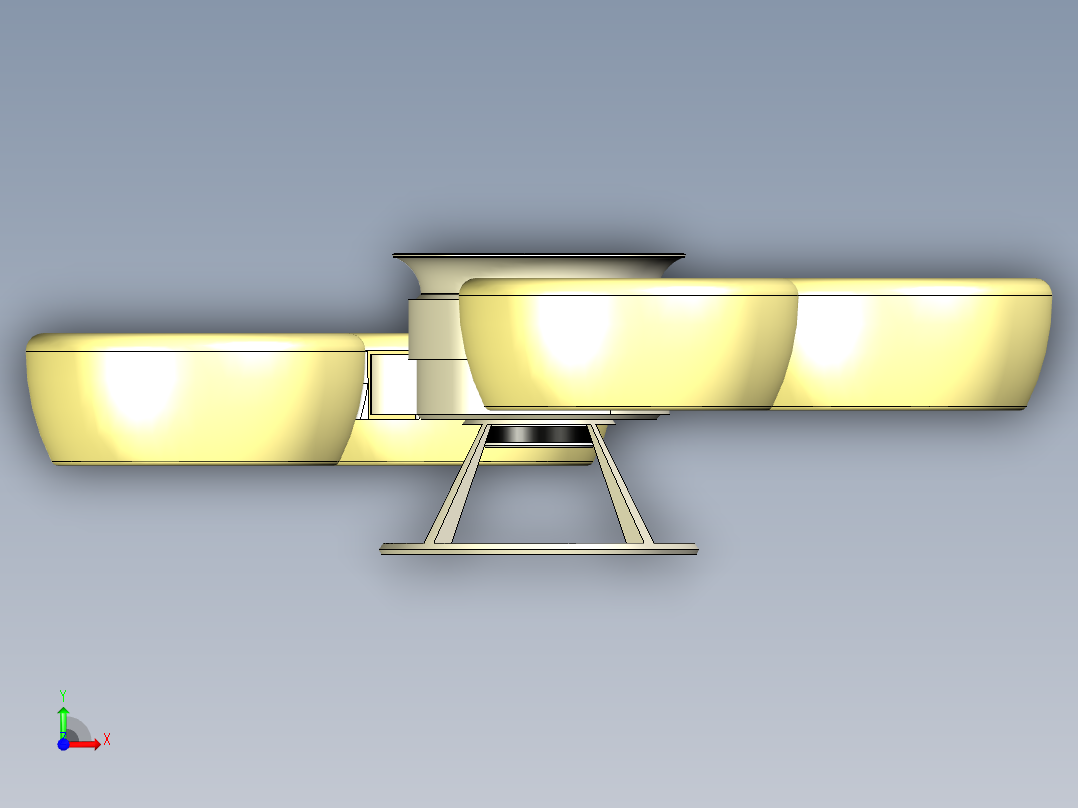 四轴无人机飞行器框架3D图纸前视图