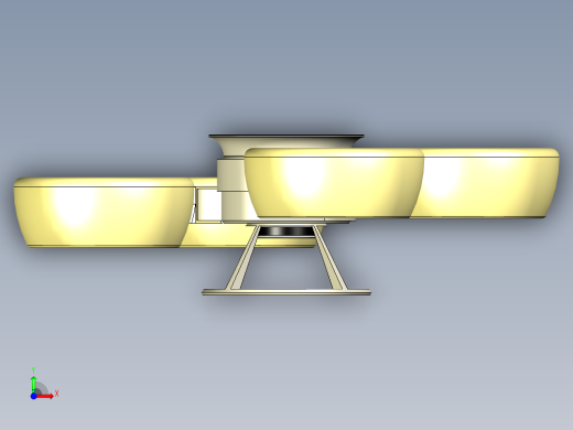 四轴无人机飞行器框架3D图纸前视缩略图