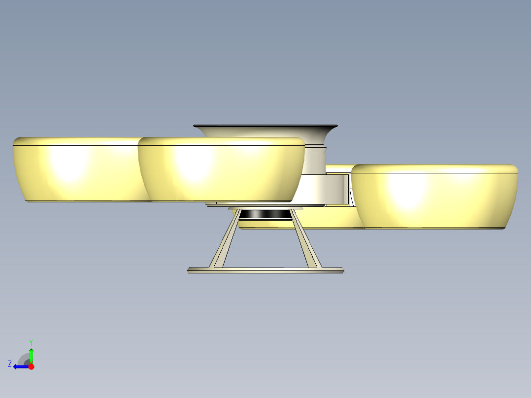 四轴无人机飞行器框架3D图纸右视图