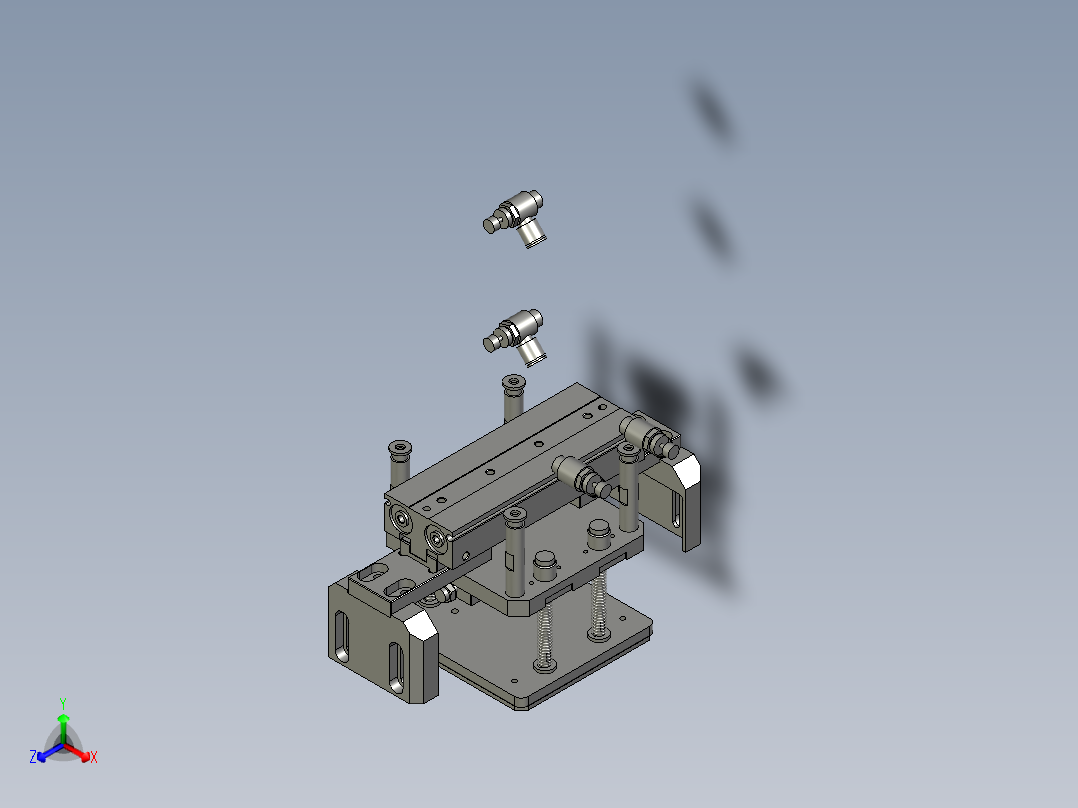 旋转抓料组件正等轴测图