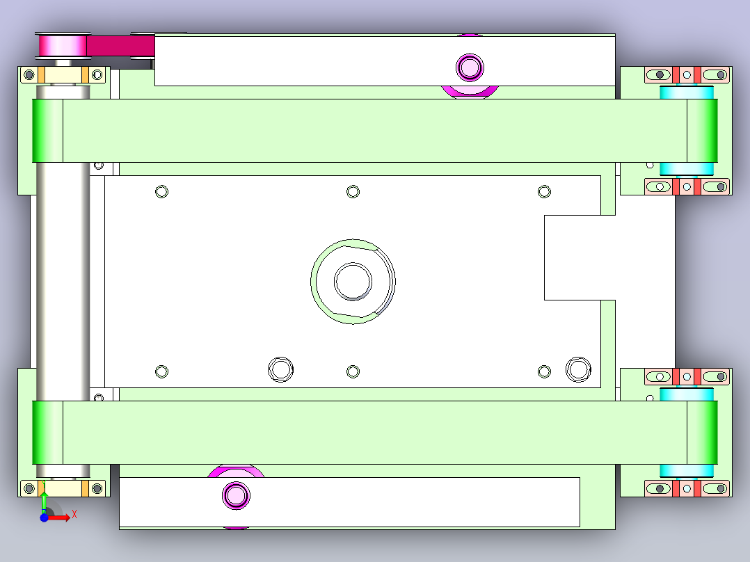 顶升带定位输送带结构图前视图