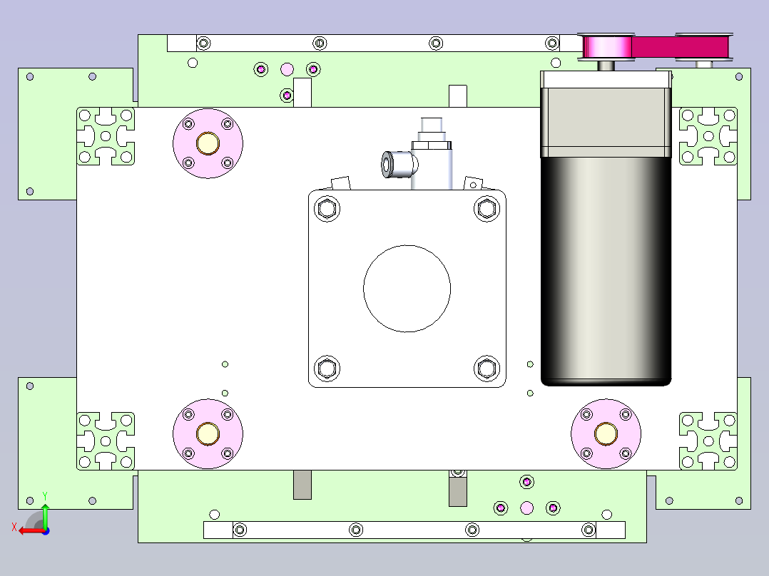 顶升带定位输送带结构图后视图