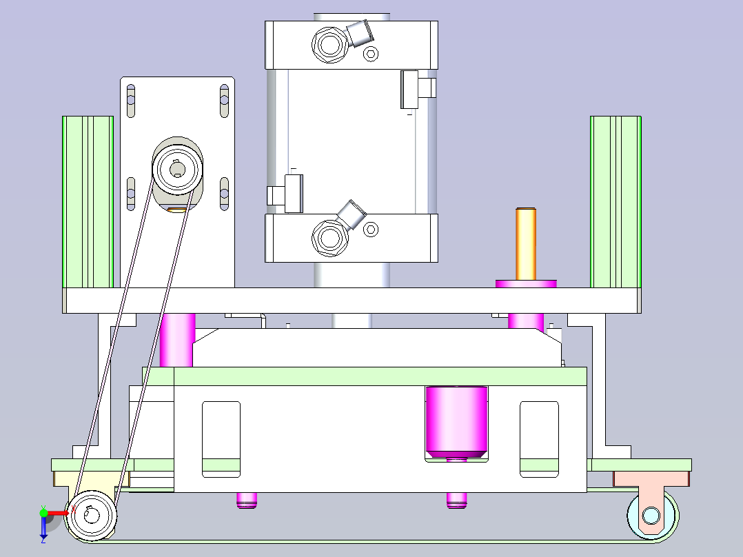 顶升带定位输送带结构图俯视图