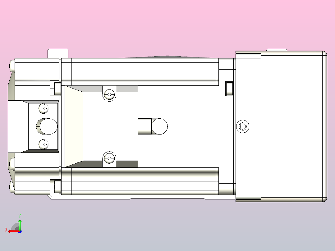 皮带直线轴半封闭可选导轨TPA-HNB-105D-90-L1750-MR-Y-P20-N3后视图