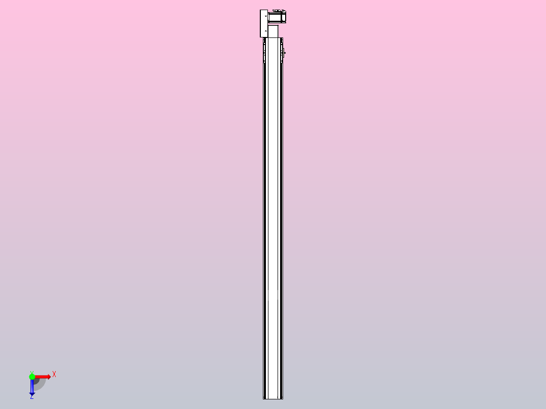 皮带直线轴半封闭可选导轨TPA-HNB-105D-90-L1750-MR-Y-P20-N3俯视图