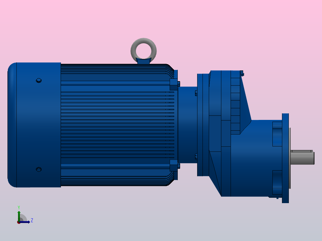 RXF57法兰轴伸式安装斜齿轮减速机RX57-Y1.1-4P-90S-M1-0°-Φ160左视图