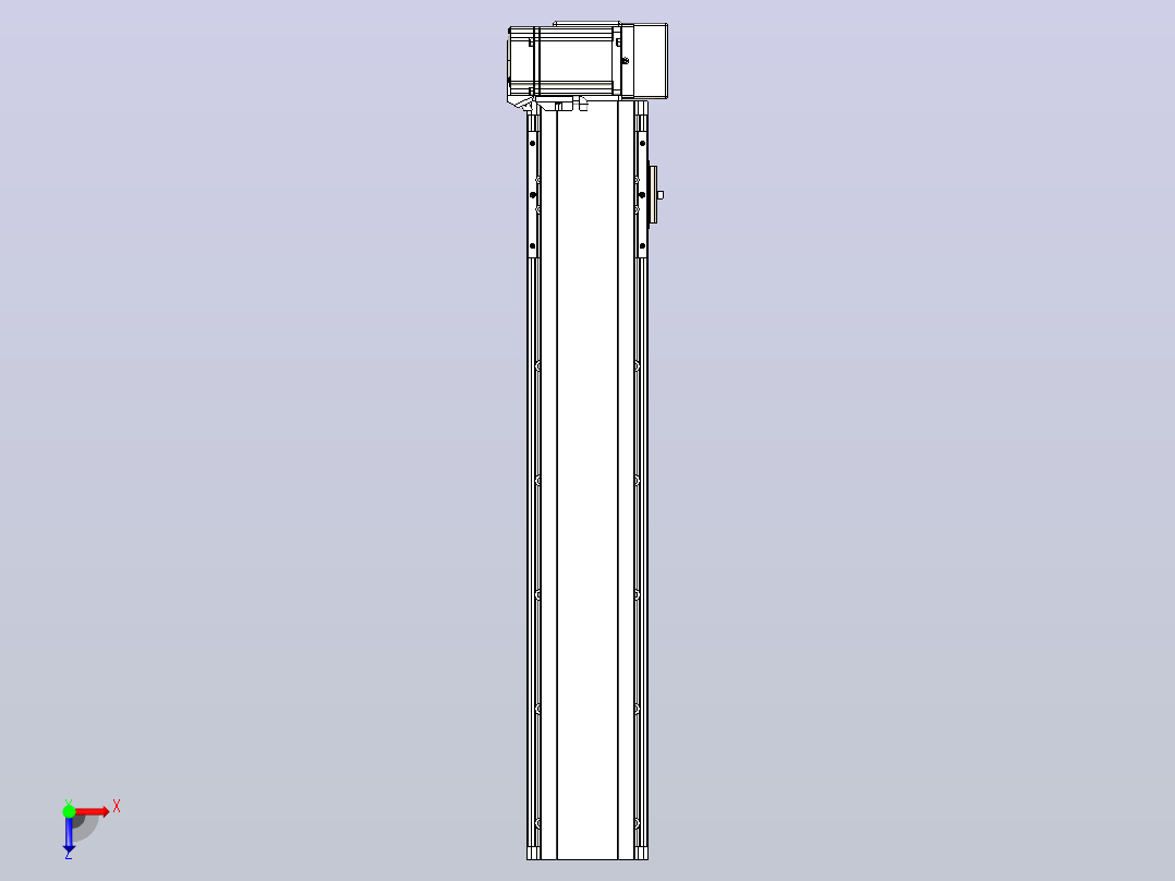 皮带直线轴半封闭可选导轨TPA-HNB-105D-90-L450-LU-C-P20-N3俯视图