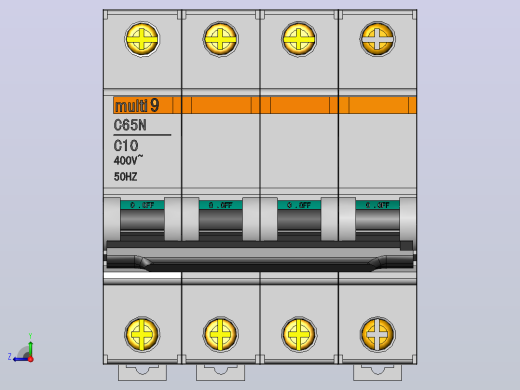 施耐德开关断路器multi9-C65N-C10-4P右视缩略图