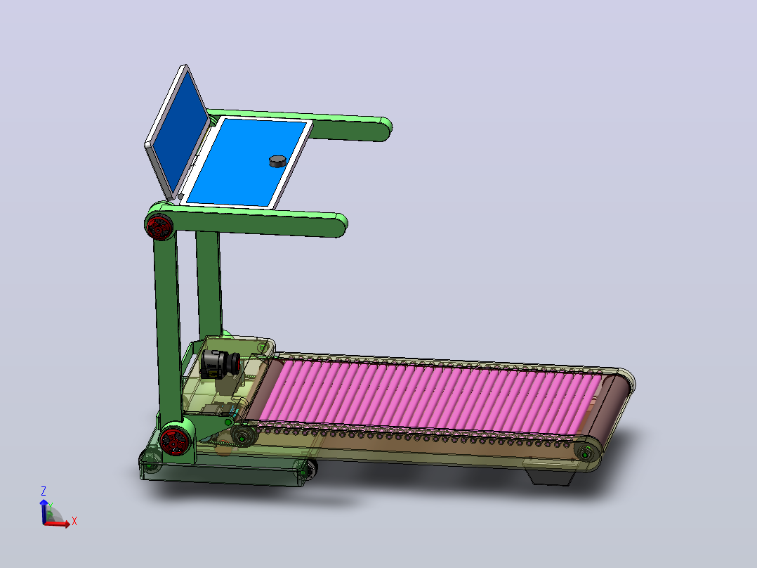 自走式家用自动折叠跑步机（SW+CAD+说明书）主视图