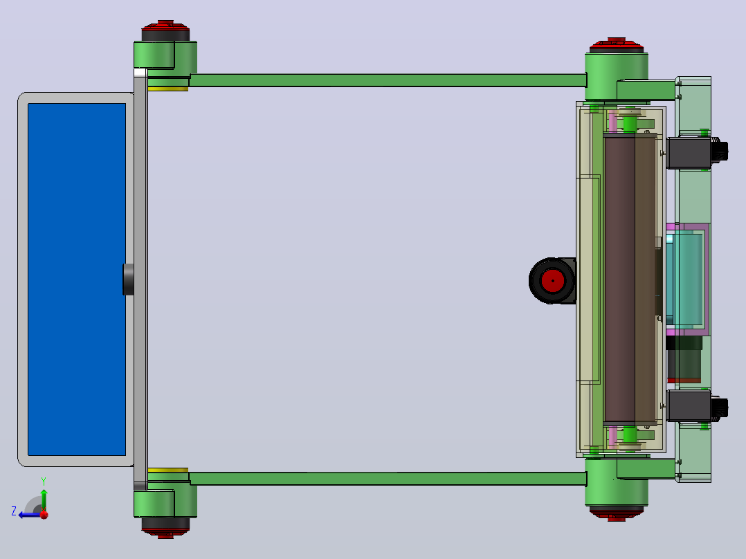 自走式家用自动折叠跑步机（SW+CAD+说明书）右视图