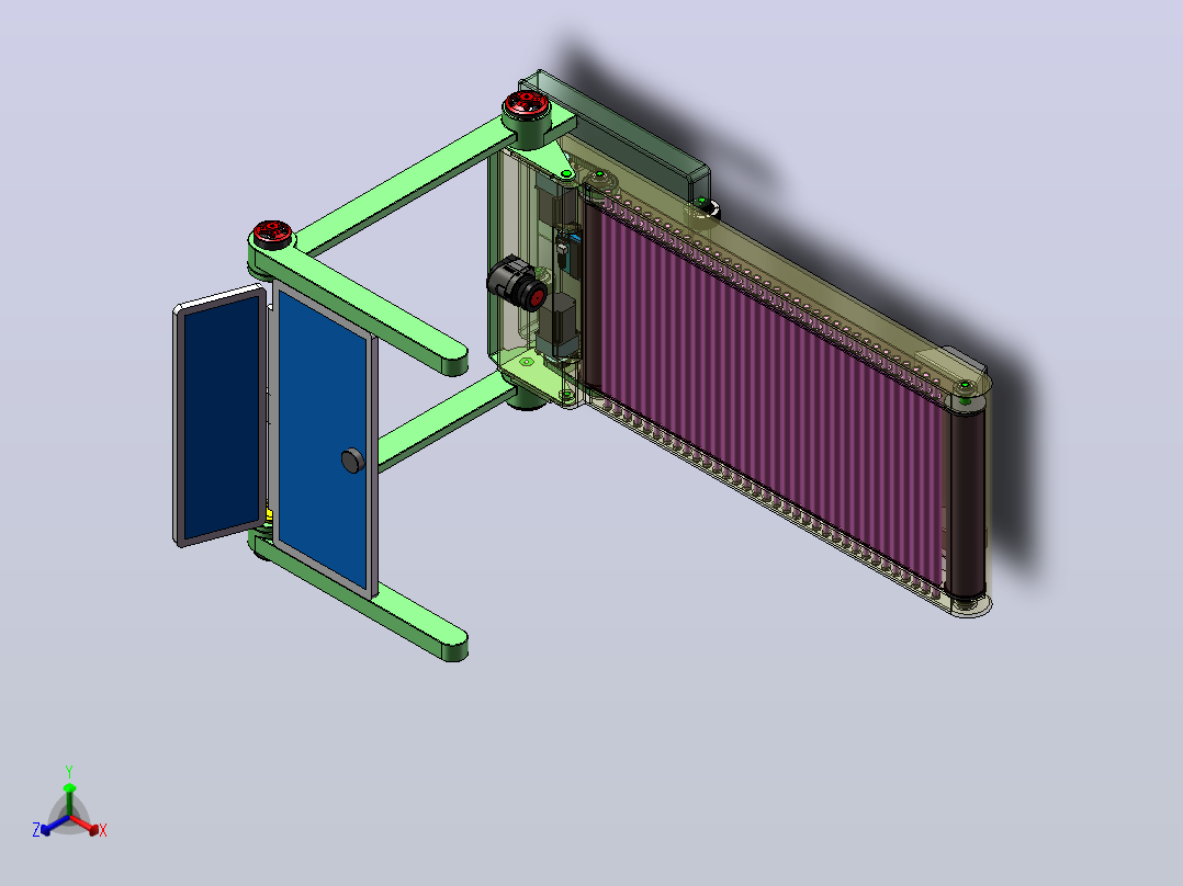 自走式家用自动折叠跑步机（SW+CAD+说明书）正等轴测图