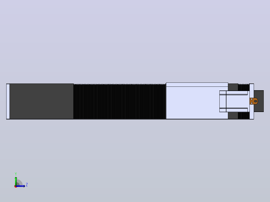 DMSF220-RCR风琴罩丝杆模组直线模组（电机右折）[DMSF220-L05S500-DT750-A2U-RCR-P5]左视图