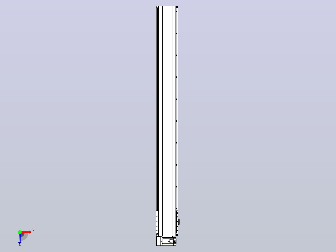 皮带直线轴半封闭可选导轨TPA-HNB-202D-140-L1750-LU-C-P75-N3俯视图
