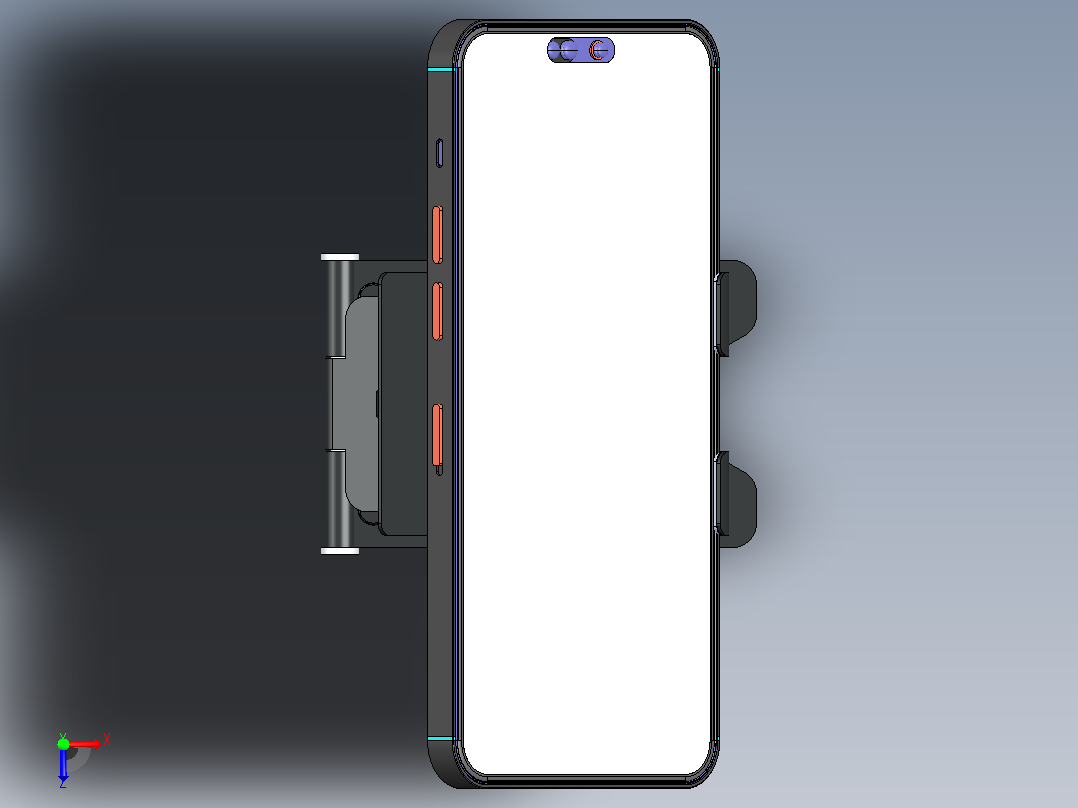 Iphone 14和手机支架俯视图
