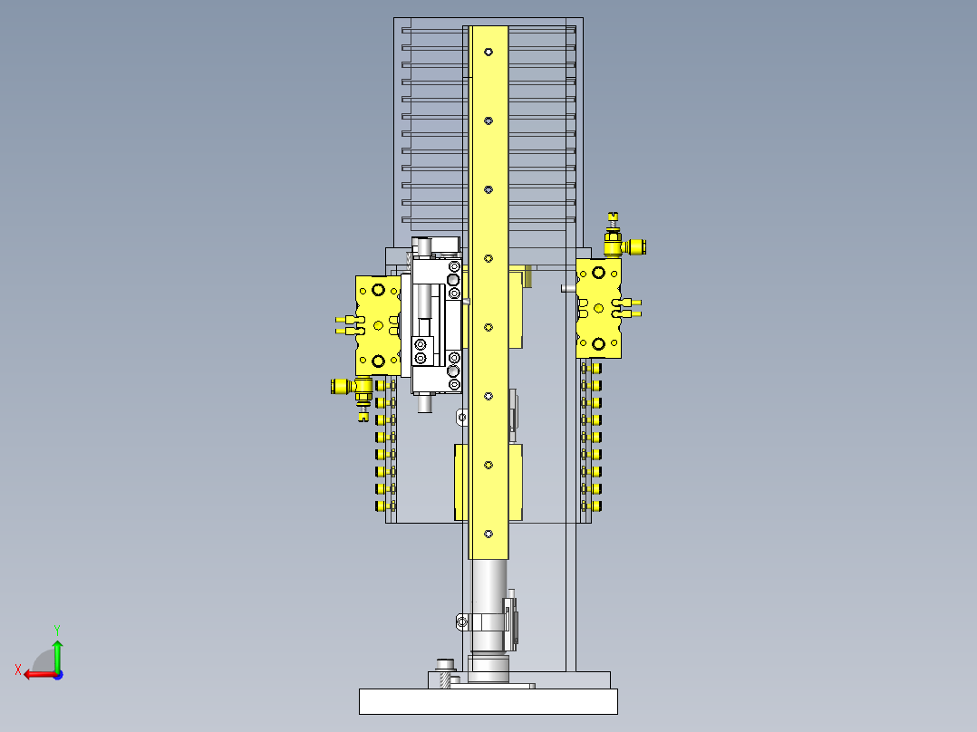 基于气缸的步进进给机构后视图