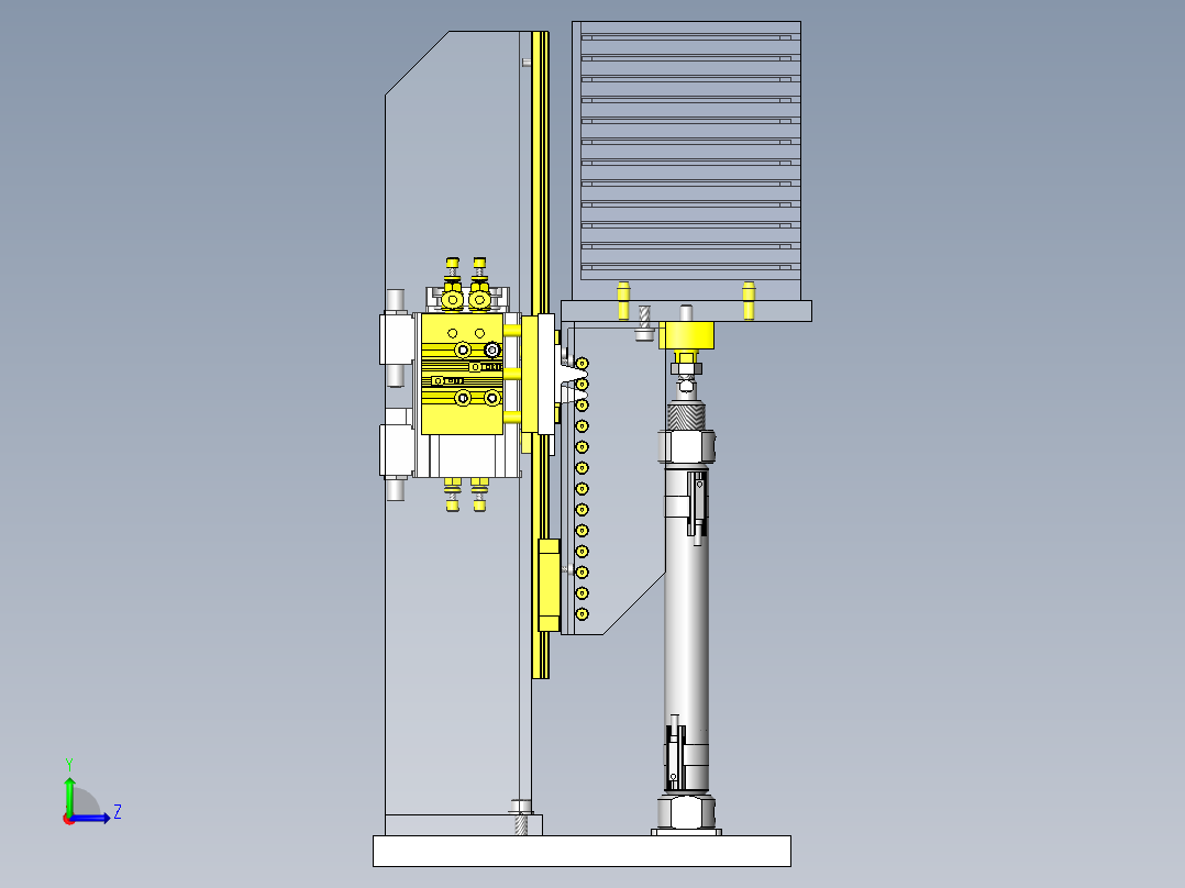 基于气缸的步进进给机构左视图