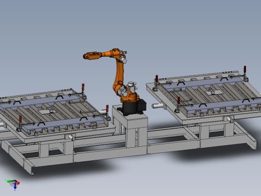 机器人双工位焊接平台sw18可编辑