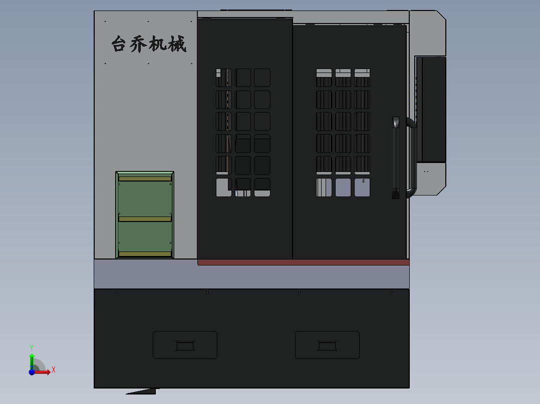 870雕铣机钣金外壳设计（整套附件）SW2016前视图