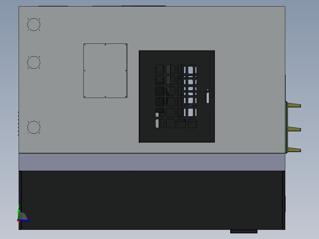 870雕铣机钣金外壳设计（整套附件）SW2016左视图