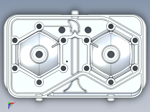 solidworks Rotax 657发动机缸盖设计俯视缩略图