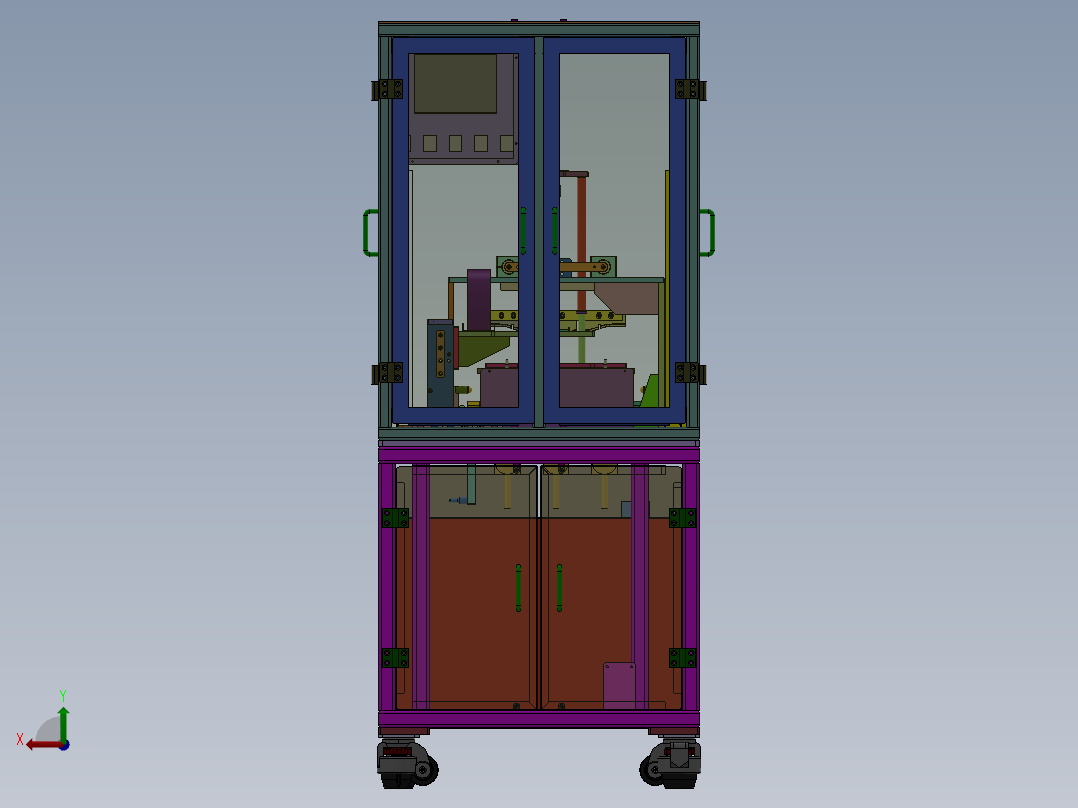 汽车中控盖板自动贴异形绒布设备后视图