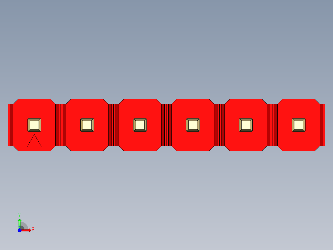 彩色公头100mil（2.54mm）系列-DS1021_red_1x06p_100mil_Type5_rev1.0前视图