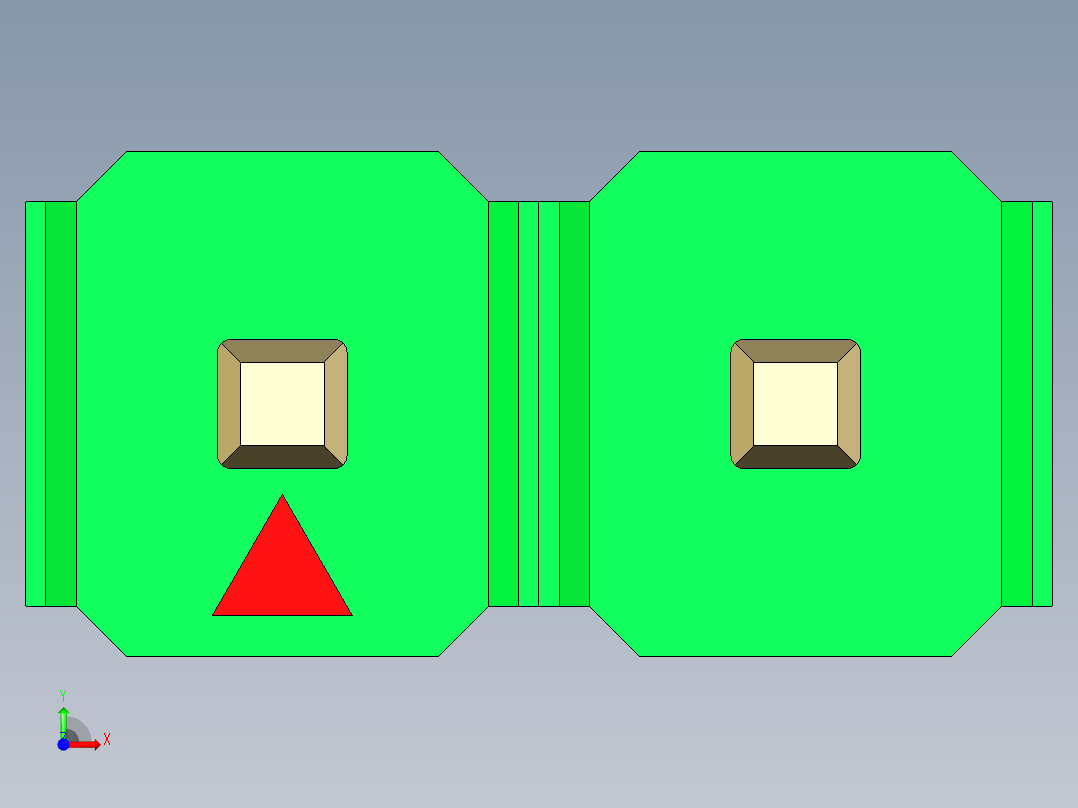 彩色公头100mil（2.54mm）系列-DS1021_green_1x02p_100mil_Type19_rev1.0前视图