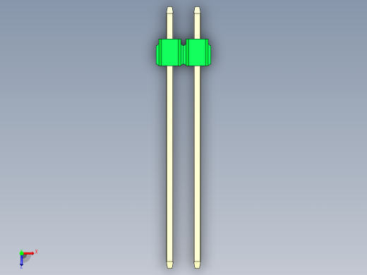 彩色公头100mil（2.54mm）系列-DS1021_green_1x02p_100mil_Type19_rev1.0俯视缩略图