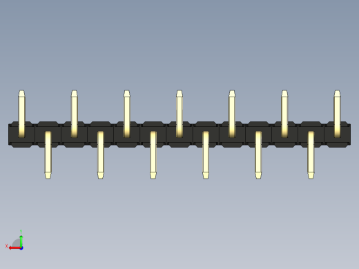 彩色公排针 100mil 2.54mm 系列-DS1022_black_13p_100mil_Type_SMT_R1_rev1.0后视缩略图