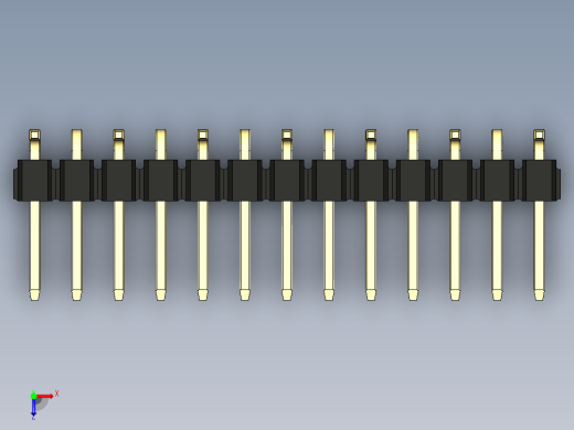 彩色公排针 100mil 2.54mm 系列-DS1022_black_13p_100mil_Type_SMT_R1_rev1.0俯视缩略图