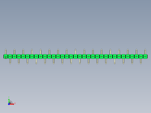 彩色公排针 100mil 2.54mm 系列-DS1022_green_33p_100mil_Type_SMT_R1_rev1.0前视缩略图