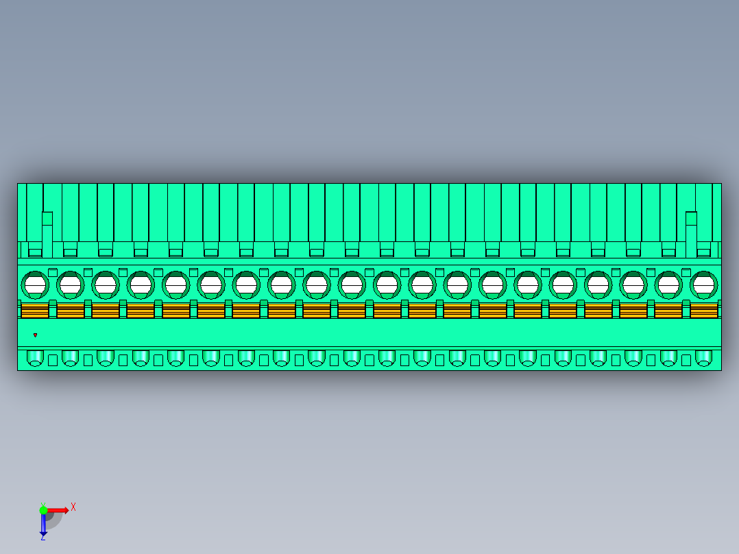 DEGSON 2EDG 系列 5.0mm 可插拔接线端子组-2EDGKDA-5.0-20P-14-00AH俯视图