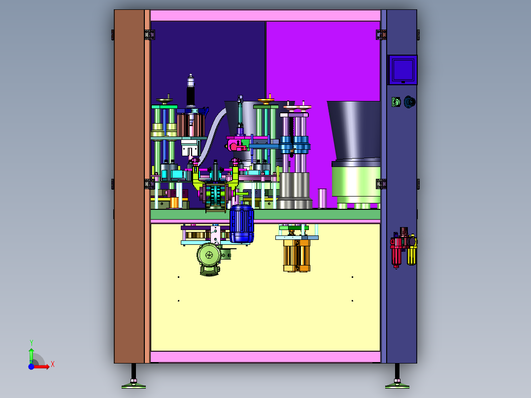 小型液体白酒酒水灌装生产线前视图
