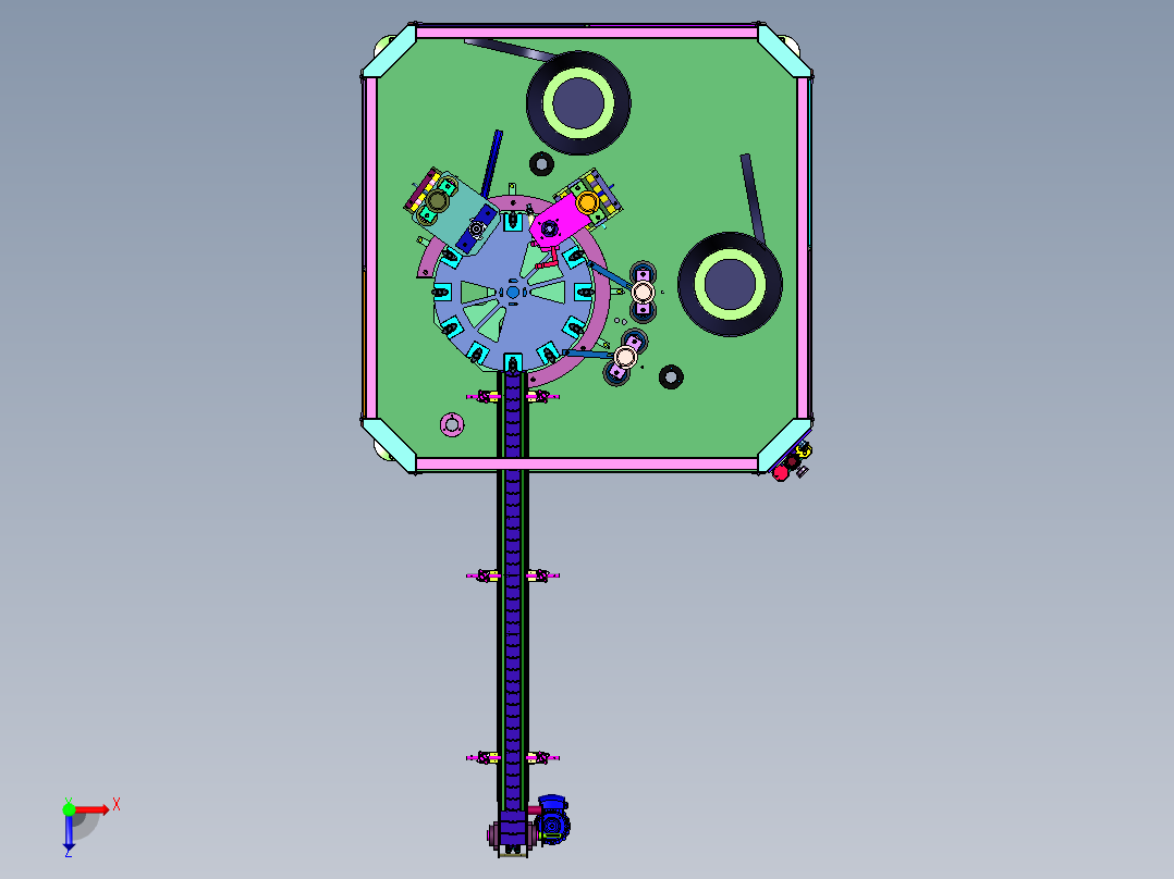 小型液体白酒酒水灌装生产线俯视图