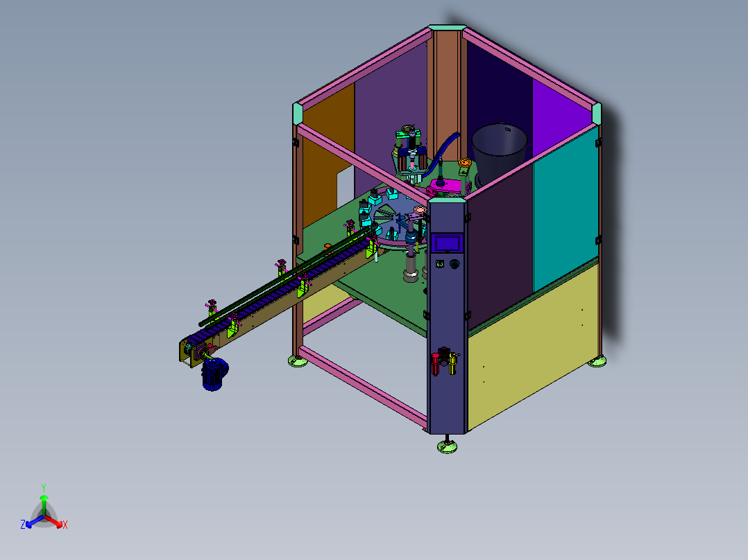 小型液体白酒酒水灌装生产线正等轴测图