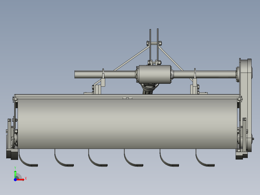 旋耕机3D前视图
