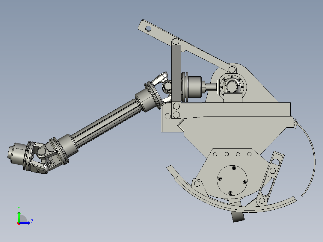 旋耕机3D左视图