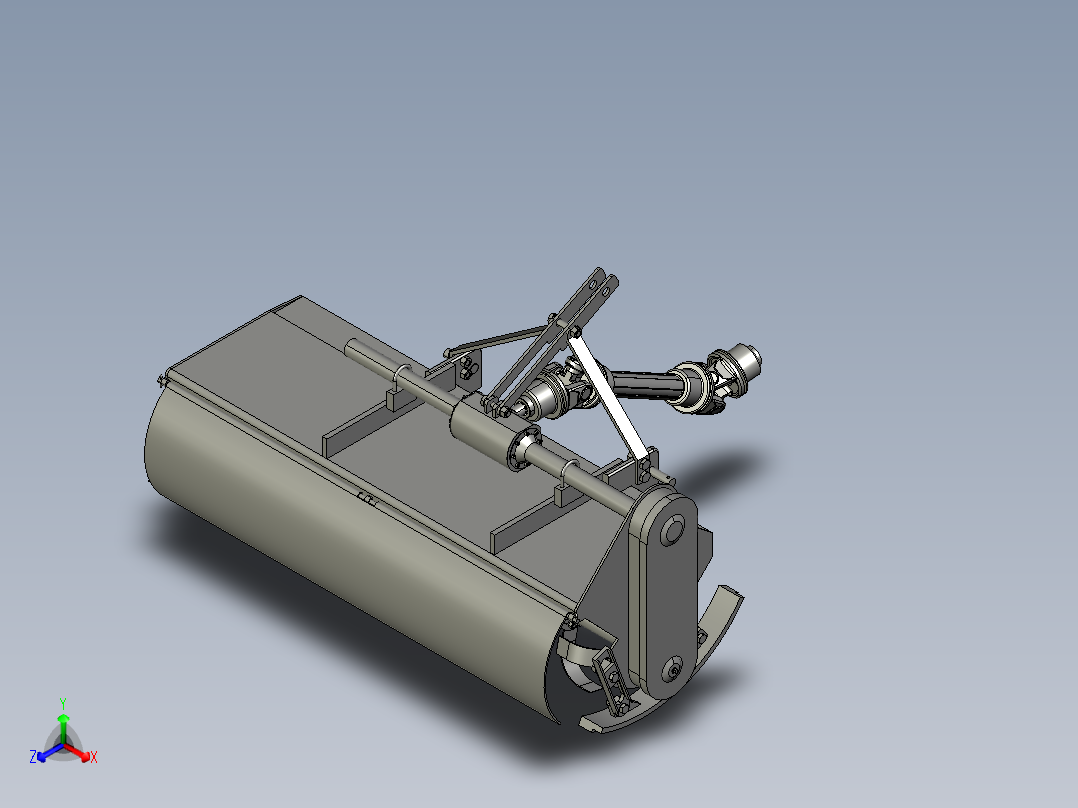 旋耕机3D正等轴测图