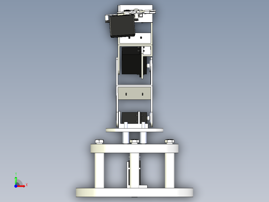 六自由度电动机械臂三维模型前视图