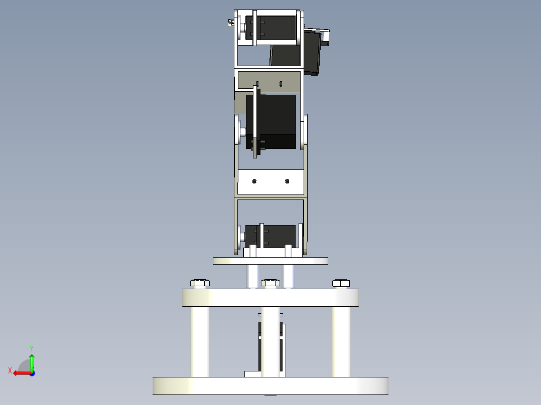 六自由度电动机械臂三维模型后视图