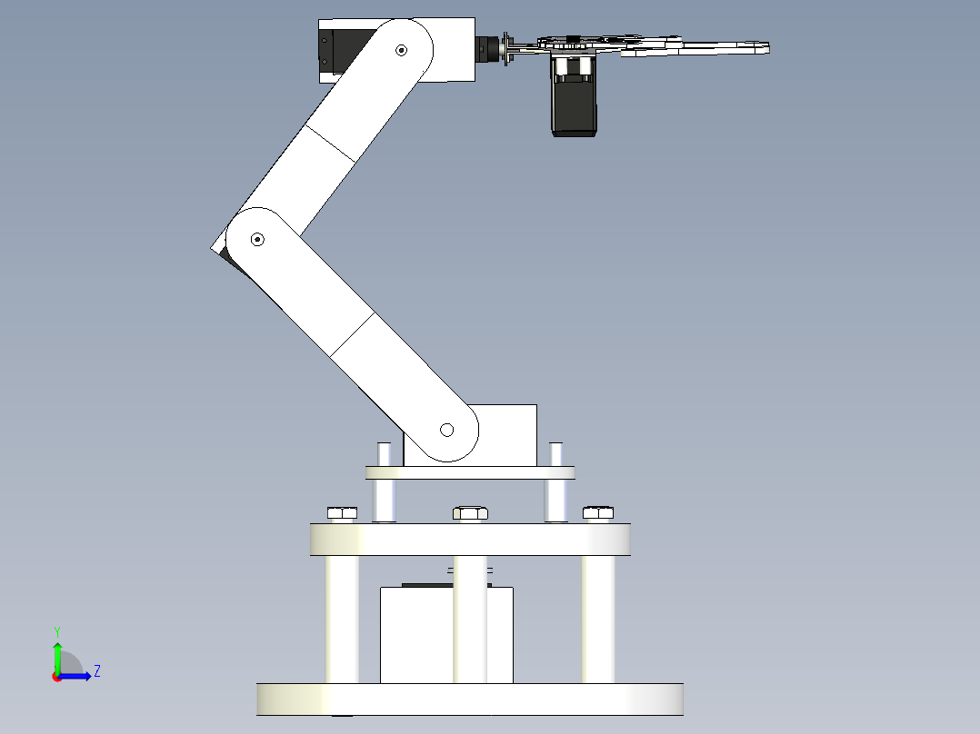 六自由度电动机械臂三维模型左视图