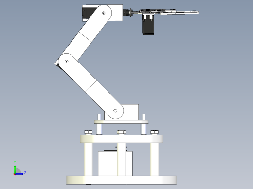 六自由度电动机械臂三维模型左视缩略图
