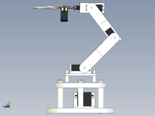 六自由度电动机械臂三维模型右视缩略图
