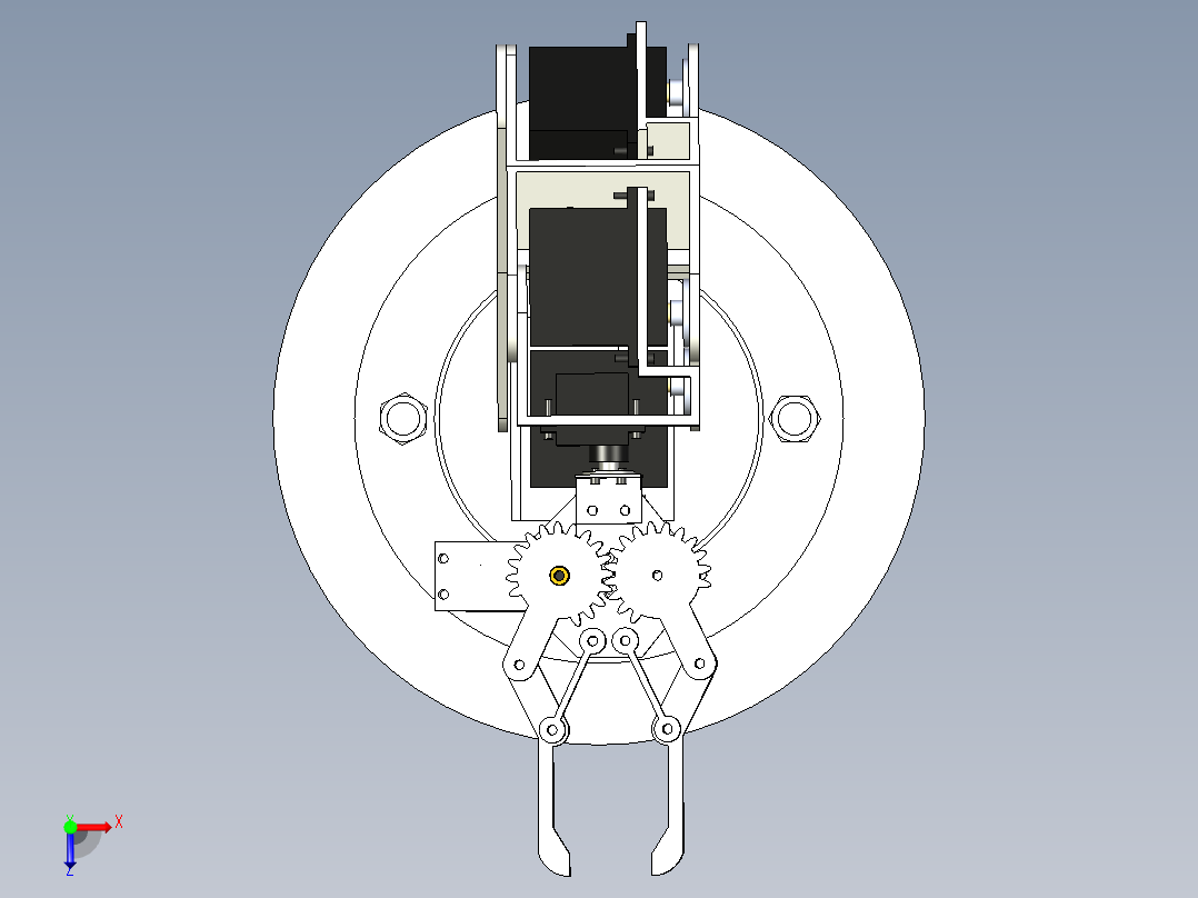 六自由度电动机械臂三维模型俯视图