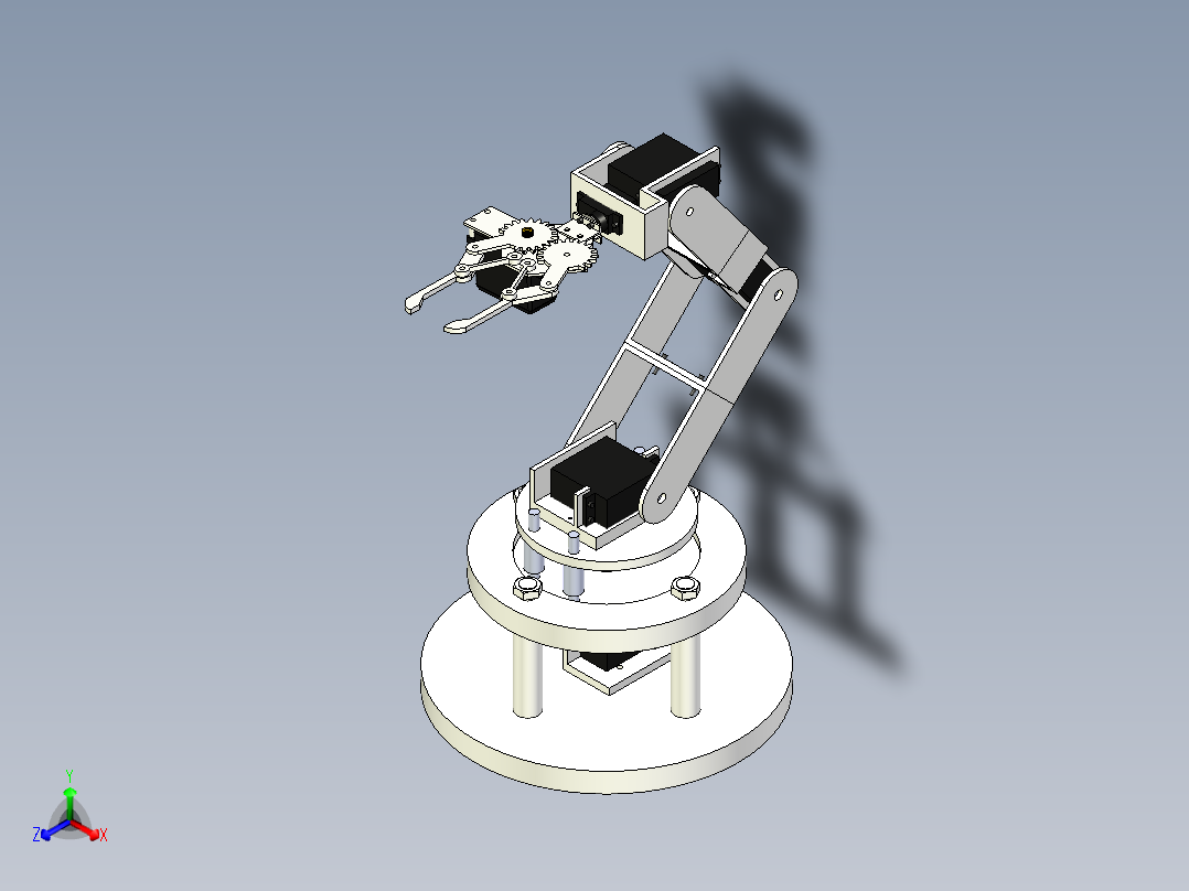 六自由度电动机械臂三维模型正等轴测图