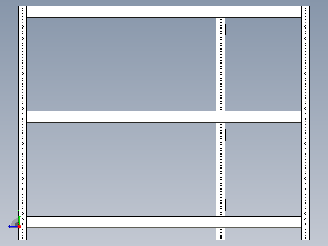 无紧固件的机架系统右视图
